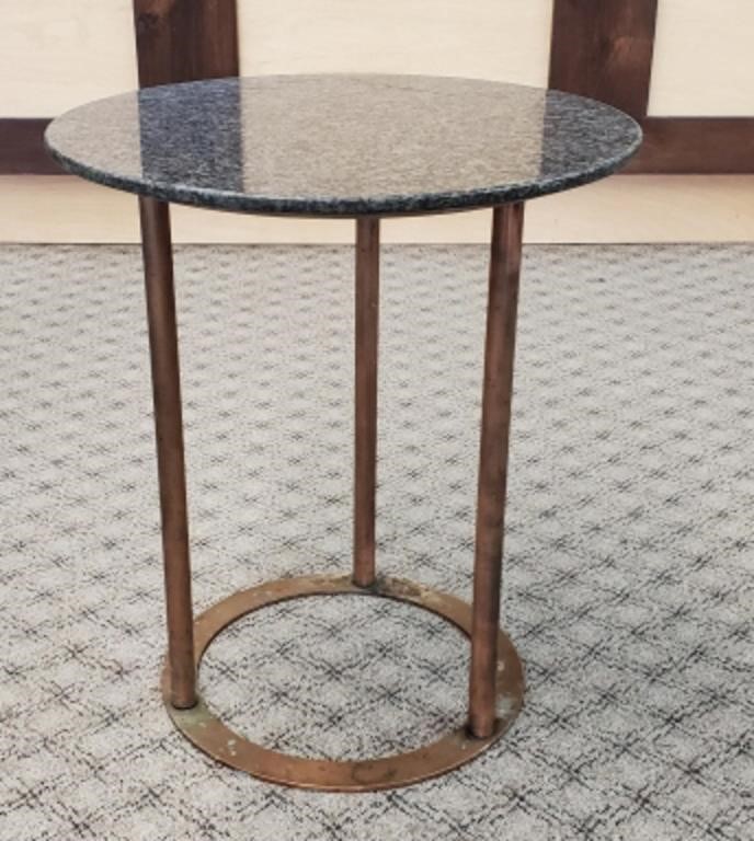 Small Round Marble Top & Metal Table