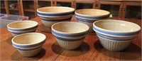 Vintage Yellow Ware, Blue and White Nesting Set