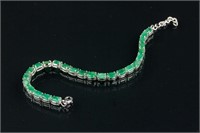 8.75 ct Sterling Silver Emerald Bracelet CRV$800