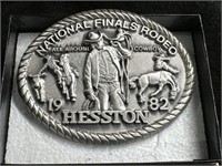 1982 Hesston NFR Silver Award #164 Buckle