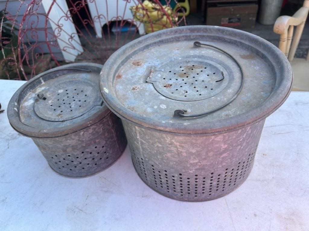 Antique Fish Bait Pails