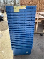 Qty 20 Plastic Stacking Crate 23"x19"