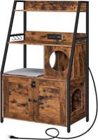 Litter Box Enclosure  Rustic Brown/Black