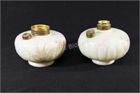 Hand Painted Satin Glass Kerosene Lamps