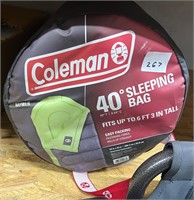 Coleman Adult Sleeping Bag, fits up to 6'3" Tall