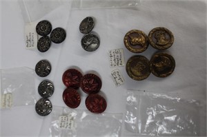 Buttons, antique Victorian head buttons, bronze