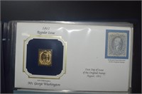 Golden Replicas of U.S. Classic Stamps w/