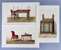 Early 19th C. Gothic Furniture Lithos, Ackermann