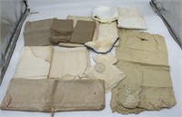 Vintage Fabric, Monogrammed Handkerchiefs, Blanket
