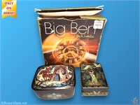 Big Ben Clock w/ Box + Russian Parlor Boxes