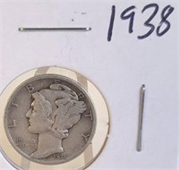 1938 Mercury Silver Dime
