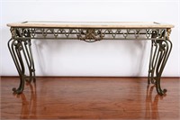 Granite Top Metal Entryway Table