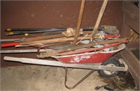 Metal wheelbarrow (Missing one handle) with