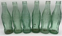 6 Old Coke Bottles-Different Bottlers