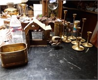 Brass pieces music box garage with Model T works