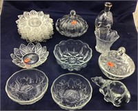 Lot of Vntg Clear Glass Incl Art Glass Vase
