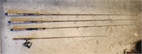 Assorted rods (4) w/ 1 reel