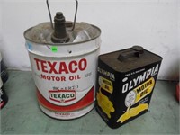 2 PC VINTAGE CANS - TEXACO & OLYMPIA - LOCAL PICK-