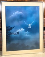 white bird in flight - Gregg 24x30