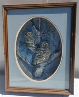 3D Owls In Shadow Box Frame