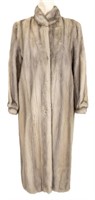 Saga Mink White Mink Full-Length Fur Coat