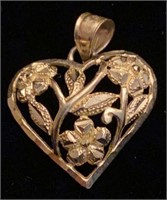 10 K gold heart pendant