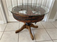 WOW! Custom Cog Wheel Glass Top Swivel Table