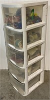 5 drawer storage with craft supplies