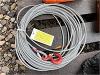 1/4" x 100' Wire Rope w/ Crosby Hook - Winch Cable