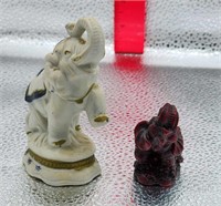 TWO SMALL ELEPHANT STATUES