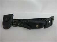 Vtg Leather Belt w/ Ammo & Handcuff Pouches