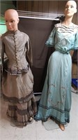 1870's ensemble (3 piece) & blue 2 piece outfit