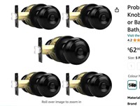 Probrico (5 Pack) Matte Black Privacy Door Knobs