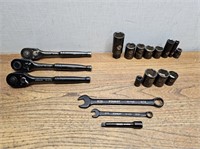 STANLEY Black TOOLS #3 Ratchets + SAE +M Sockets +