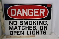 Danger No Smoking Metal Sign