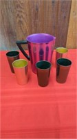 VINTAGE ALUMINUM CUPS AND PITCHER