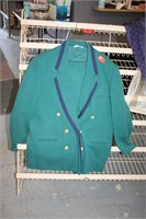 Beryle Wool Green/Blue Pant Suit, Sweater