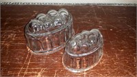 PAIR OF VINTAGE GLASS JELLY MOLDS