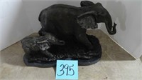 Elephont Bronze Sculpture on Marble Base
