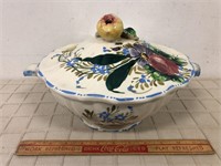 UNIQUE HAND PAINTED COVERED DISH