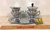 STAINLESS CREAM AND SUGAR SET