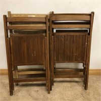 WOODEN FOLDING CHAIRS (4)