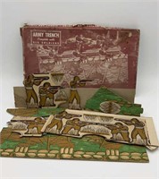 Vtg. army trench toy set w/soldiers