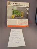 1936 a and B tractor brochure incomplete John