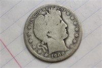 1908-D Barber Silver Half Dollar