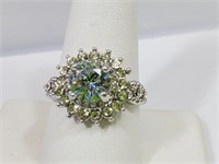 Crystal Ring Size 9 3/4  New