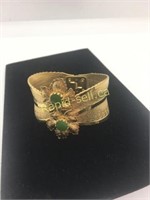 Vintage Jade Stone Cuff Bracelet