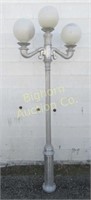 Cast Aluminum Light Pole 3 Bulb - Silver