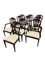 10 HENKEL HARRIS MAHOGANY SHIELD BACK CHAIRS