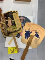 GROUP OF ANTIQUE ADVERTISING PAPER FANS